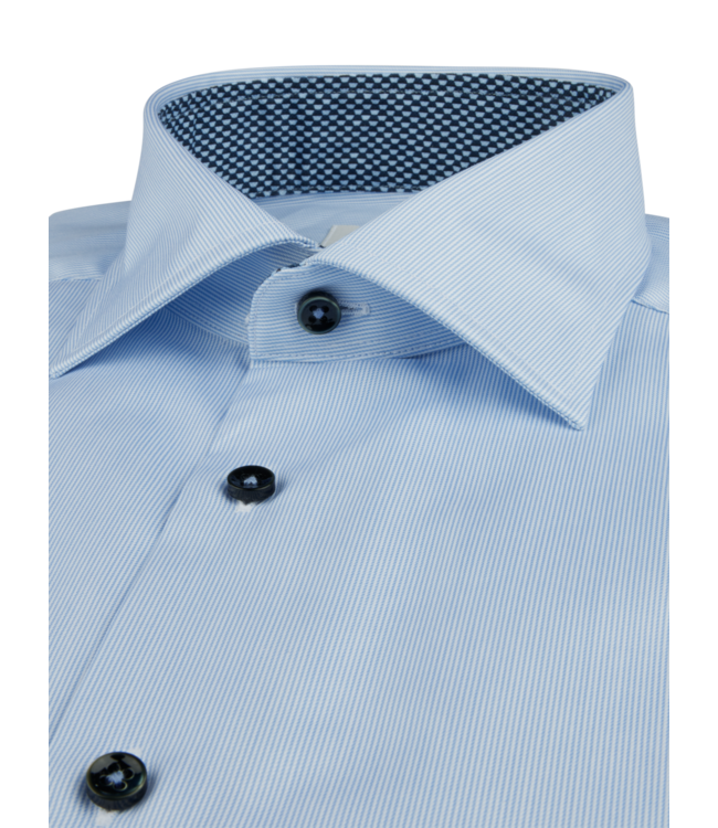 STENSTROMS Chemise en twill rayé bleu clair à contraste