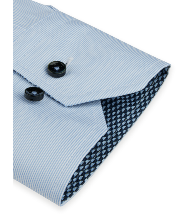 STENSTROMS Chemise en twill rayé bleu clair à contraste
