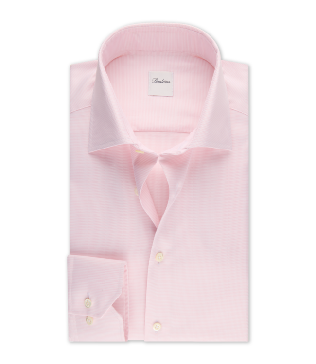 STENSTROMS Dark Pink Houndstooth Twill Shirt