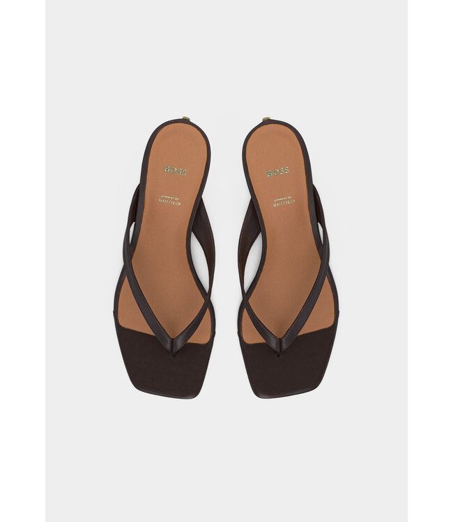 BOSS Leather Thong Sandals with a Wedge Heel