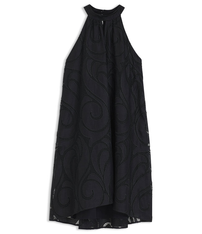 BOSS Dalisse Embroidered Ramie Halter Dress