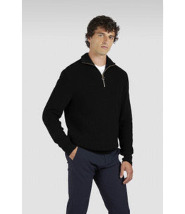 PAUL & SHARK Tech Wool Half-Zip Ribbed Sweater