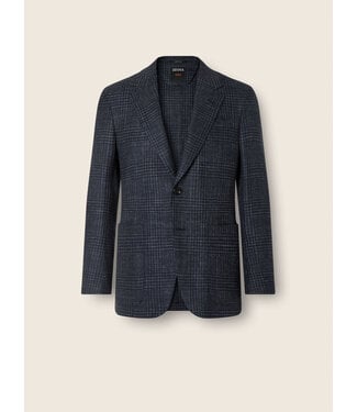 ZEGNA Navy Blue Cashmere Silk and Linen Jacket