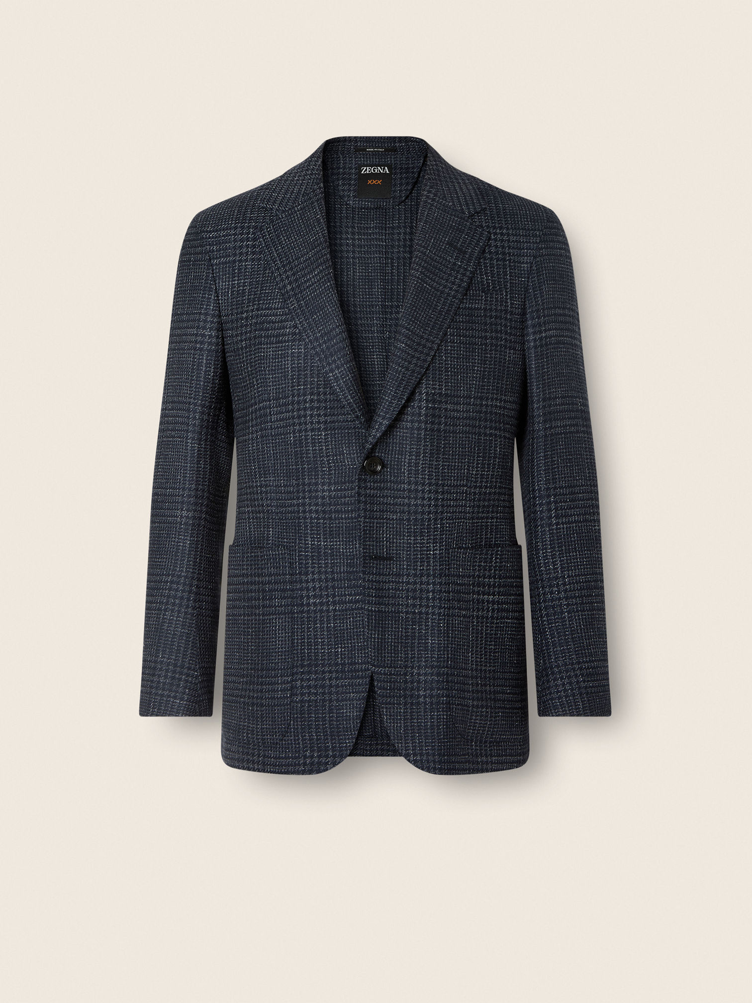 Navy Blue Cashmere Silk and Linen Jacket