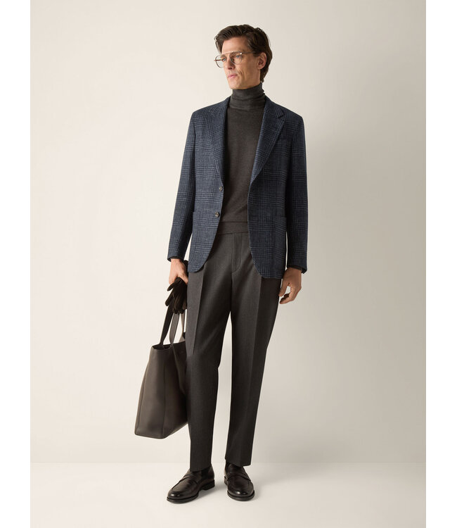 ZEGNA Navy Blue Cashmere Silk and Linen Jacket