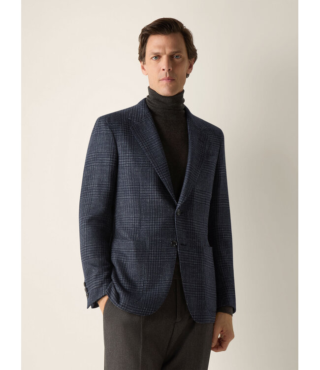 ZEGNA Navy Blue Cashmere Silk and Linen Jacket