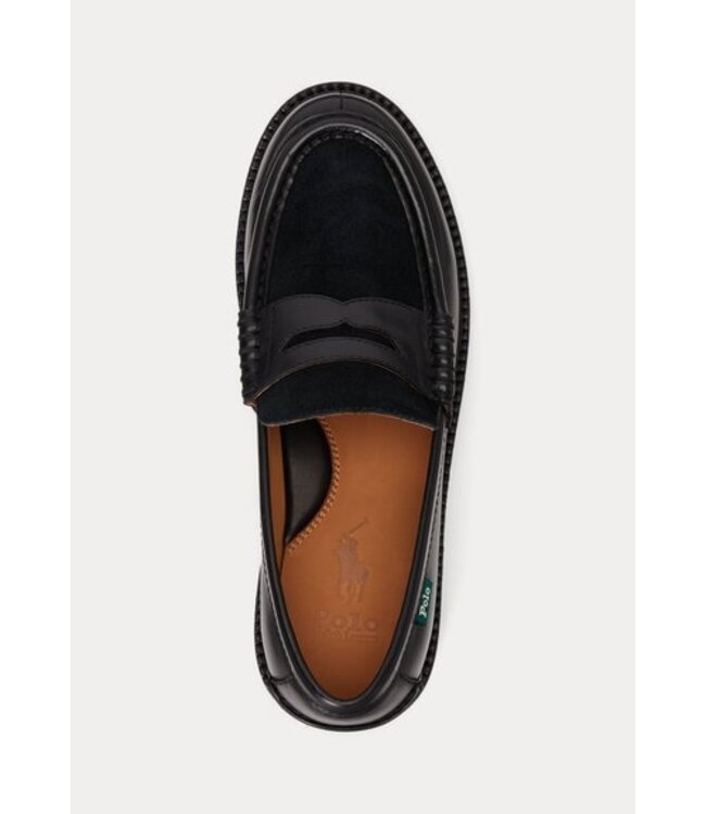 POLO RALPH LAUREN Jett Suede-Trim Leather Penny Loafer