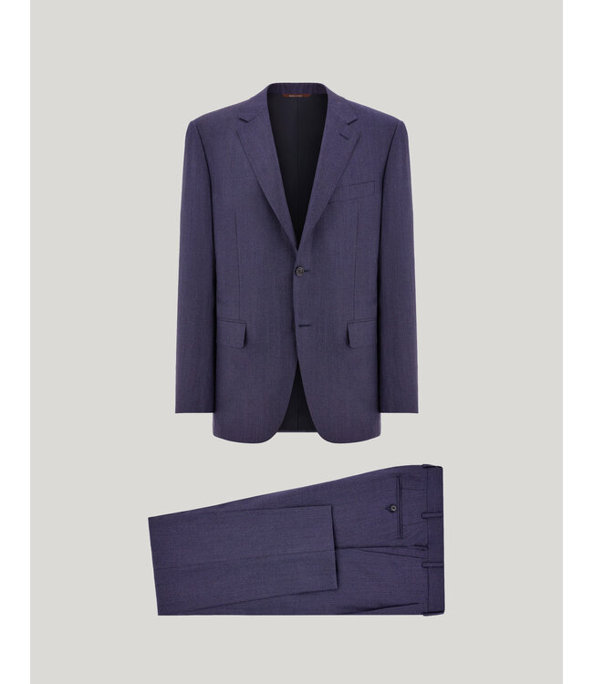 CANALI Denim Blue Regular Fit Stretch Wool and Cashmere Suit