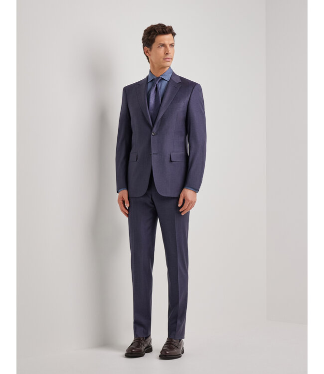 CANALI Costume bleu denim coupe régulière en laine stretch et cachemire