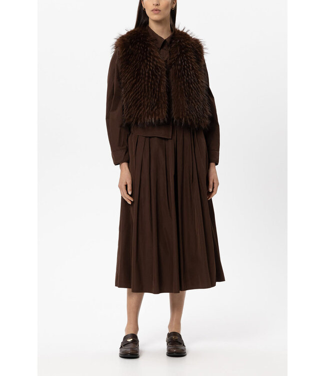 LUISA CERANO Boho Vest in Fur Look
