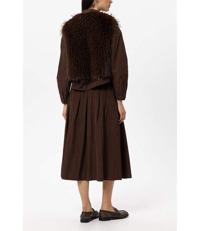 LUISA CERANO Boho Vest in Fur Look