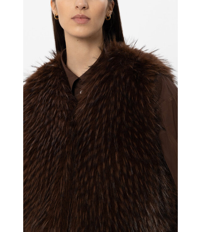 LUISA CERANO Gilet bohème effet fourrure