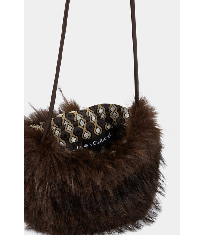 LUISA CERANO Sac bohème effet fourrure