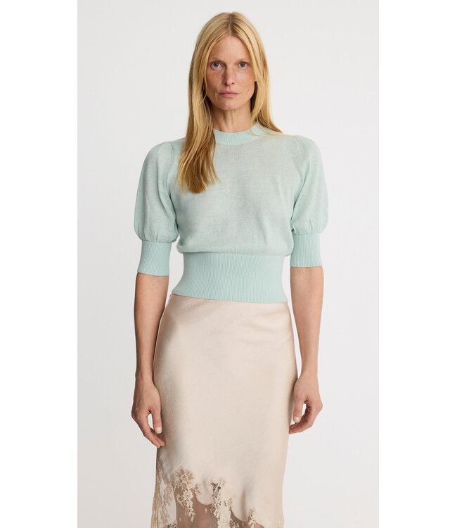SMYTHE Cropped Pouf Sleeve Sweater