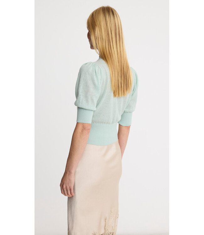 SMYTHE Cropped Pouf Sleeve Sweater
