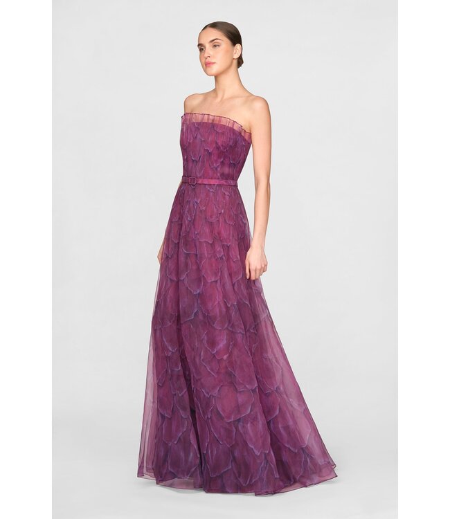 Theia Ivana Printed Organza Gown