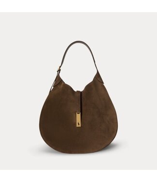 POLO RALPH LAUREN Grand sac porté épaule Polo ID en suède et cuir POLO RALPH LAUREN Grand sac porté épaule Polo ID en suède et cuir