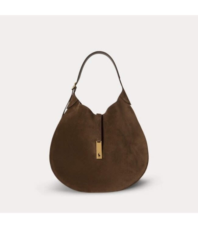 POLO RALPH LAUREN Polo ID Suede-Leather Large Shoulder Bag