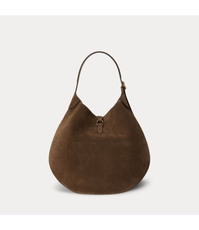 POLO RALPH LAUREN Grand sac porté épaule Polo ID en suède et cuir