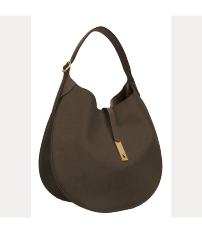 POLO RALPH LAUREN Polo ID Suede-Leather Large Shoulder Bag
