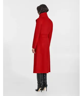 SENTALER Baby Alpaca Long Funnel Collar Wrap Coat