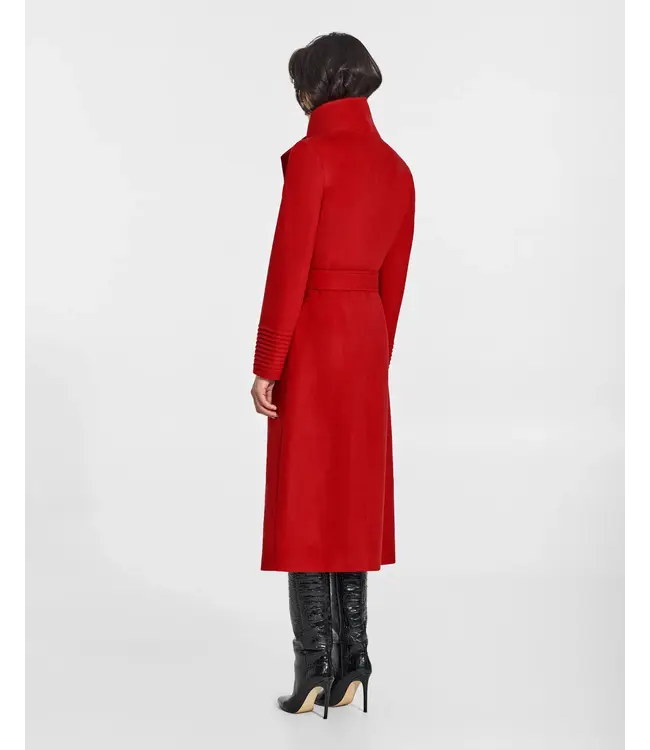 SENTALER Baby Alpaca Long Funnel Collar Wrap Coat