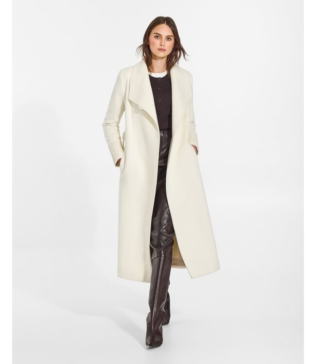 SENTALER Baby Alpaca Long Funnel Collar Wrap Coat