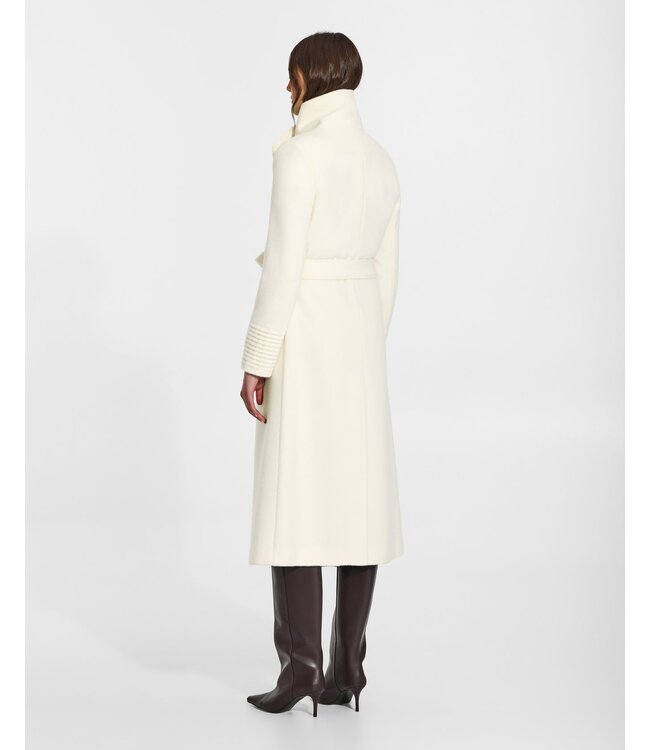 SENTALER Baby Alpaca Long Funnel Collar Wrap Coat
