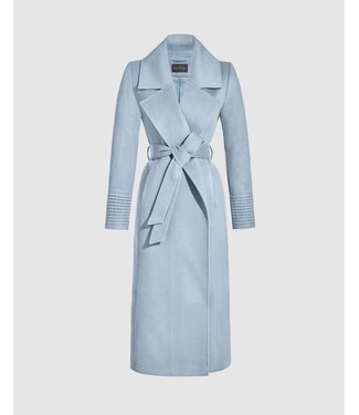 SENTALER Baby Alpaca Long Large Notched Collar Wrap Coat