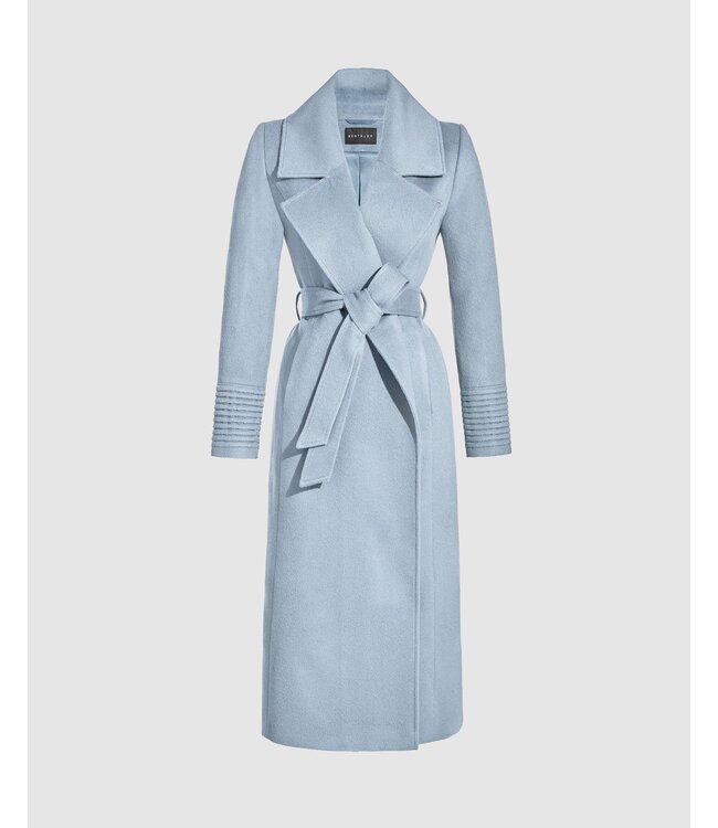 SENTALER Baby Alpaca Long Large Notched Collar Wrap Coat