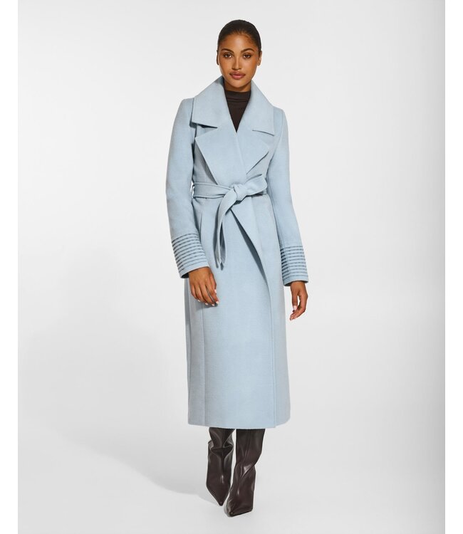 SENTALER Baby Alpaca Long Large Notched Collar Wrap Coat