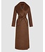 SENTALER Textured Suri Alpaca Maxi Shawl Collar Wrap Coat