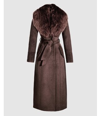 SENTALER Suri Alpaca Maxi Coat with Alpaca Shearling Collar