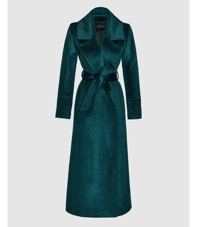 SENTALER Suri Alpaca Maxi Notched Collar Wrap Coat