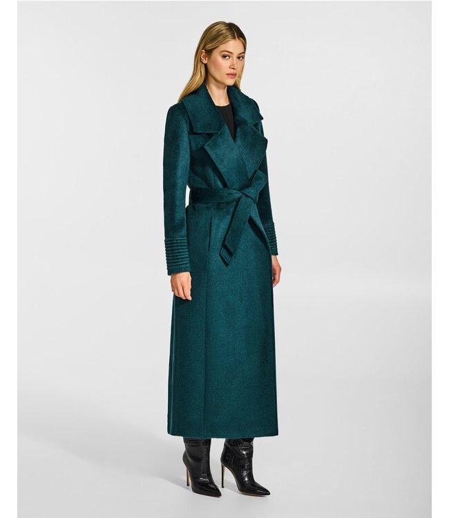 SENTALER Suri Alpaca Maxi Notched Collar Wrap Coat