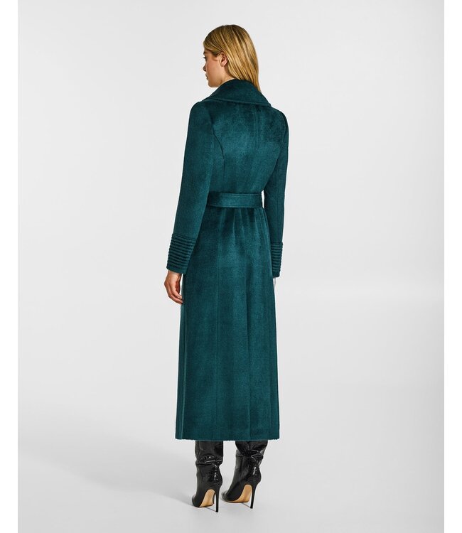 SENTALER Suri Alpaca Maxi Notched Collar Wrap Coat
