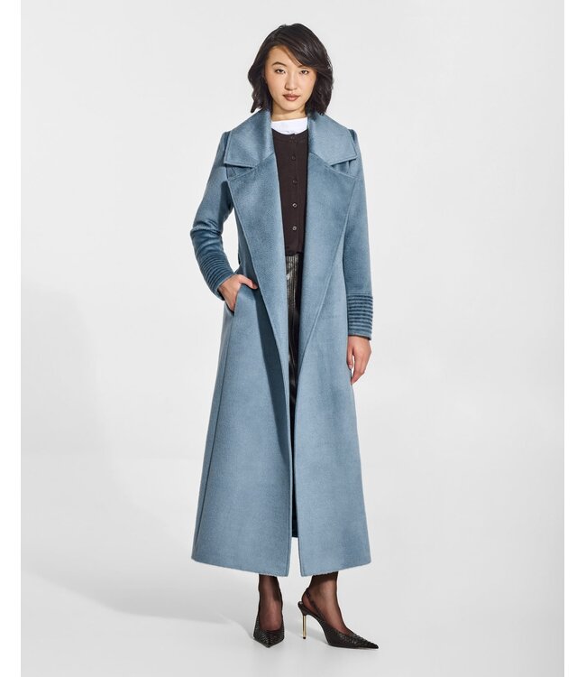 SENTALER Suri Alpaca Maxi Notched Collar Wrap Coat