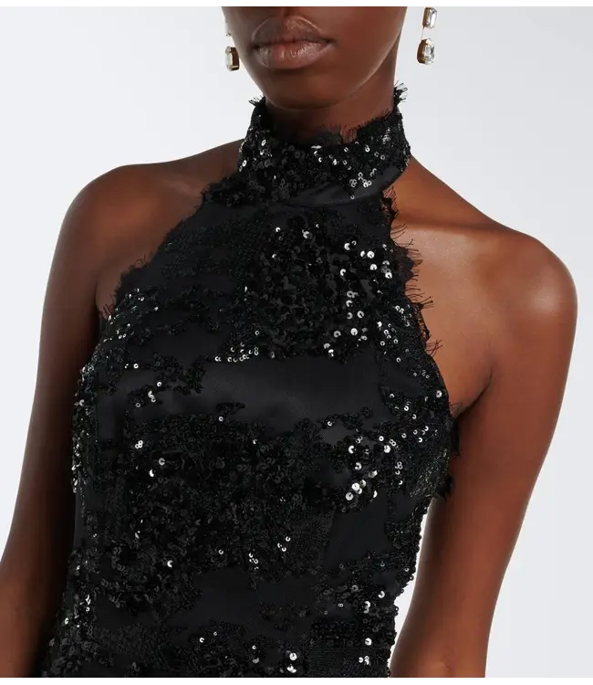 Rebecca Vallence Beau Sequined Halterneck Gown