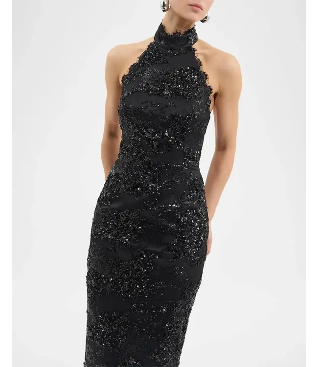 Rebecca Vallence Beau Sequined Halterneck Gown