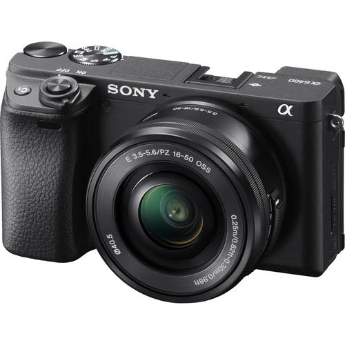 Sony A6400 Compact System Camera with 16-50mm Power Zoom Lens, 4K Ultra HD,  24.2MP