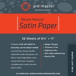 ProMaster Fine Art Baryta Natural Satin Paper 8 1/2"x11" - 20 Sheets