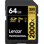 Lexar Lexar 64GB Professional 2000x UHS-II SDXC Memory Card