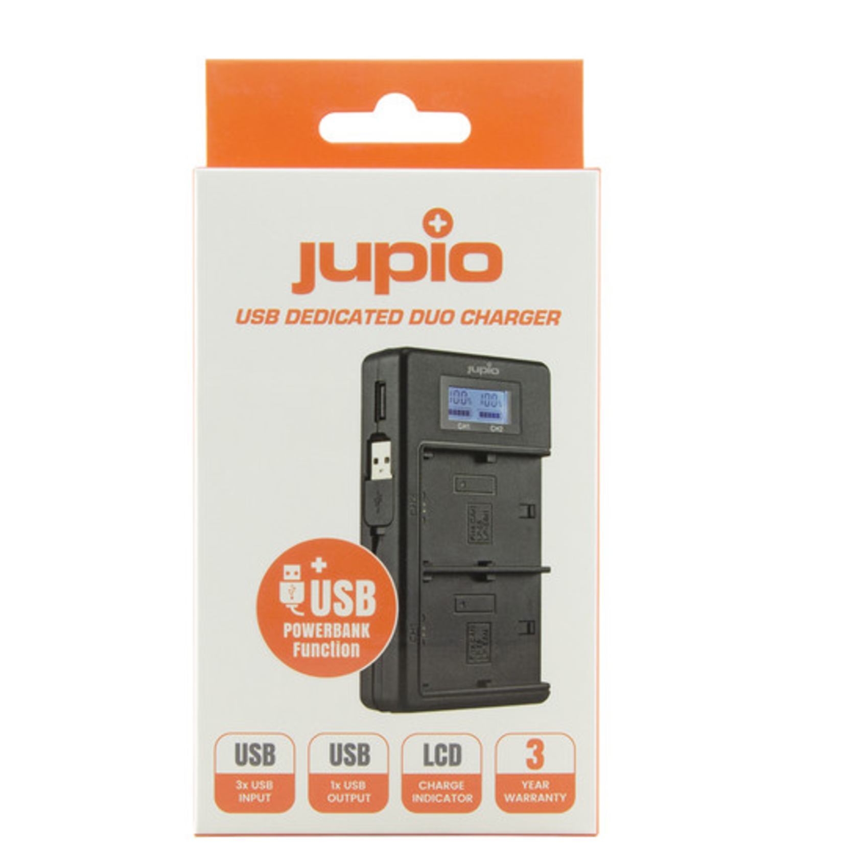 Jupio Jupio USB Duo LCD Charger for Sony NP-FM50/F550/F750/F970