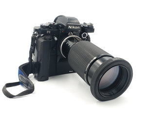 Nikon F3 w/ Motor Drive MD-4 & Nikkor 80-200mm f/4 lens. #1105 