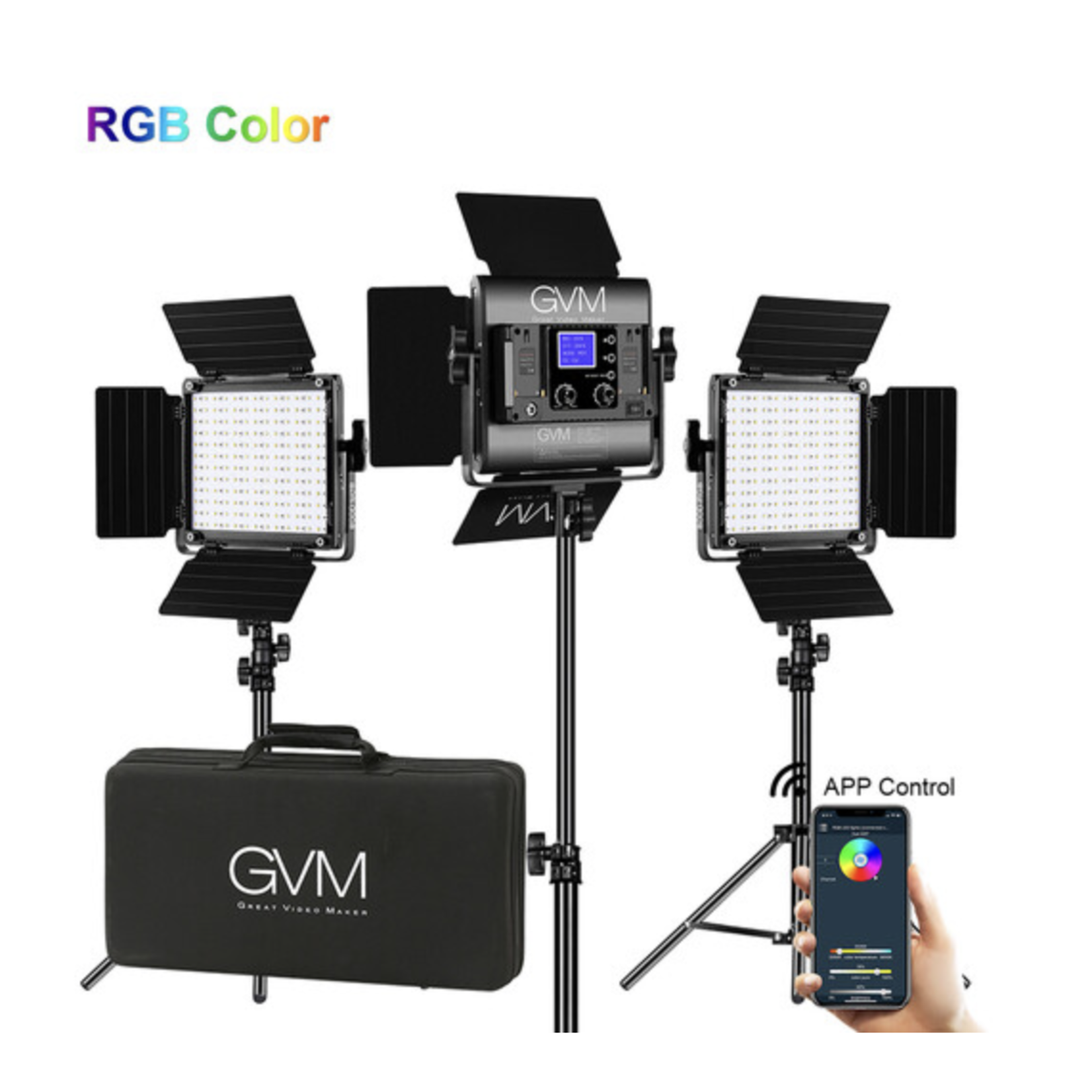 GVM GVM 800D-RGB LED Light Panel (3-Light Kit)