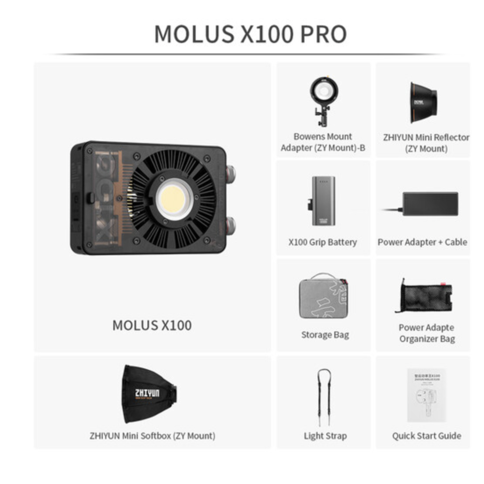 Zhiyun Zhiyun MOLUS X100 Bi-Color Pocket COB Monolight (Pro Kit)