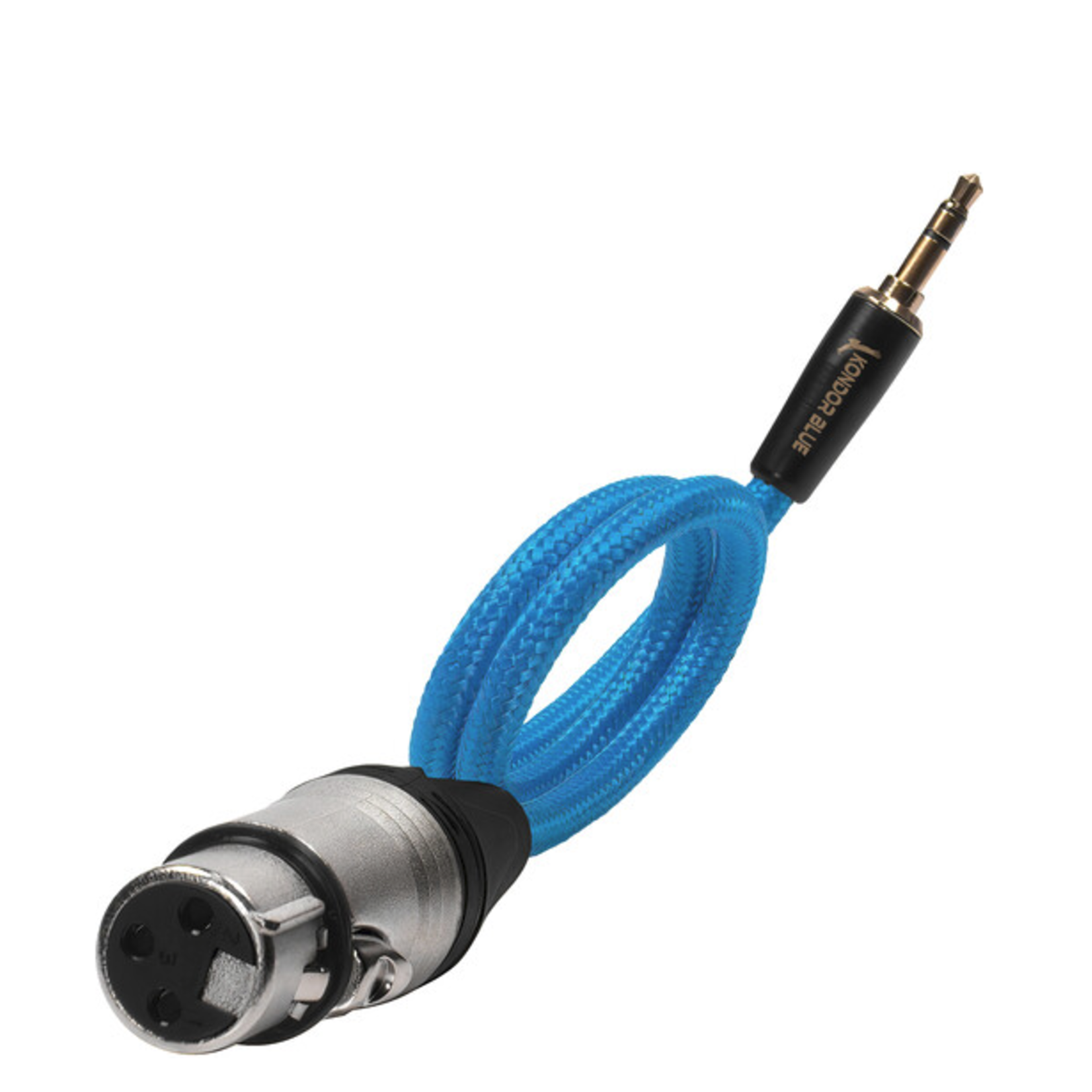 Kondor Blue Kondor Blue Braided Female XLR to 3.5mm TRS Male Audio Cable (17", Blue)