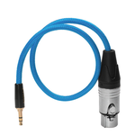 Kondor Blue Kondor Blue Braided Female XLR to 3.5mm TRS Male Audio Cable (17", Blue)