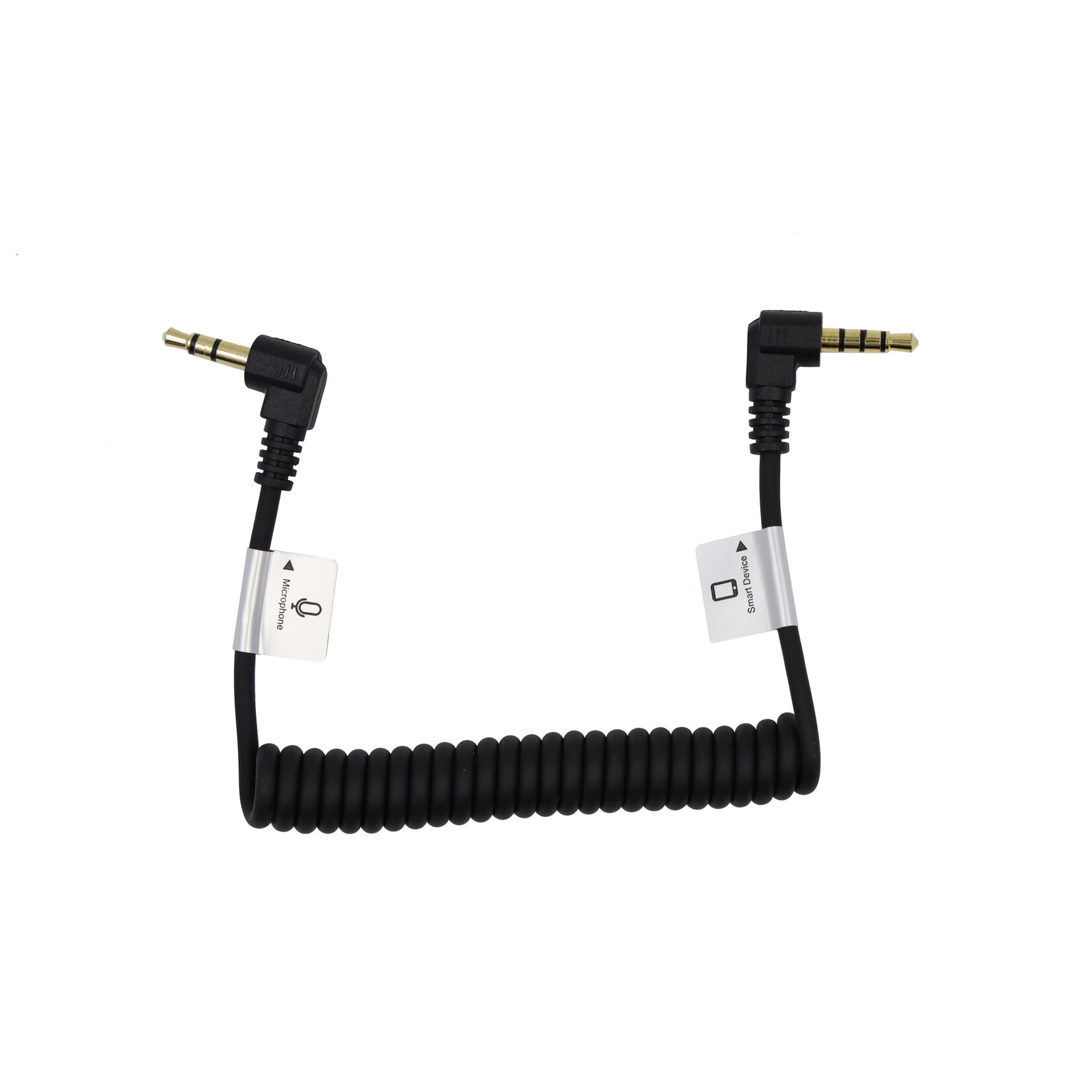 ProMaster Audio Cable 3.5mm TRRS male right angle - 3.5mm TRS male right angle - 8 1/2" coiled