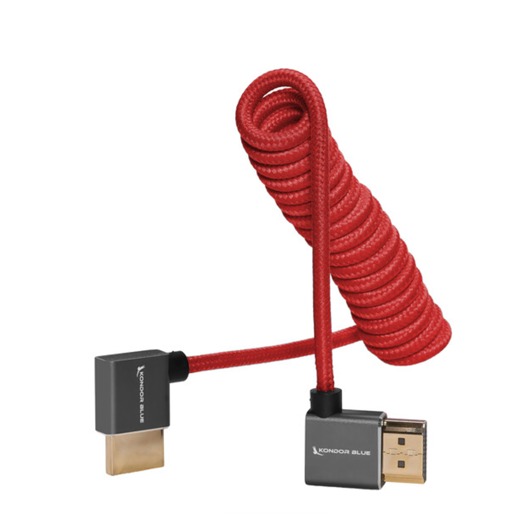 Kondor Blue Kondor Blue Coiled Right-Angle High-Speed HDMI Cable 12-24"